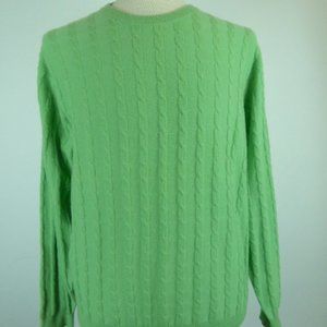 CH CLASSICS 100% CASHMERE cable quality CREWNECK SWEATER L